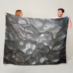 Metallic Meteorite Rock Print, Fleece Blanket