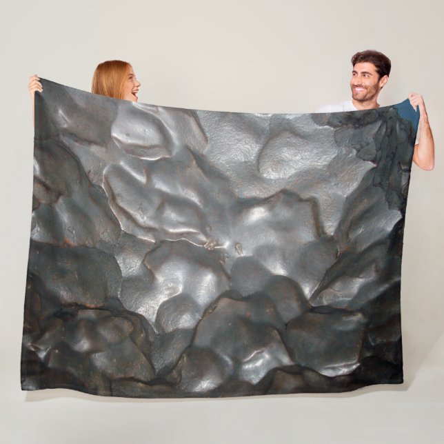 Metallic Meteorite Rock Print, Fleece Blanket (In Situ)