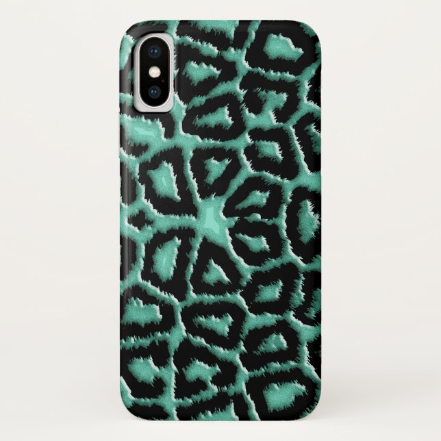 Metallic Mint Green Giraffe Case-Mate iPhone Case (Back)