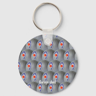 Metallic modern Petanque balls grouping design Key Ring