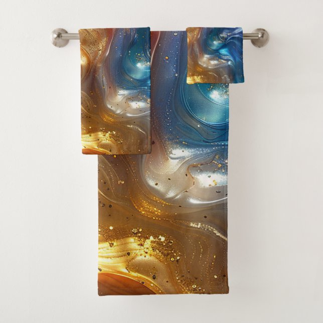 Metallic Oil Slick Towel Set (Insitu)