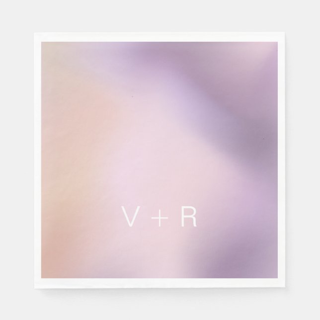 Metallic Ombre Modern Monogram Paper Napkin (Front)