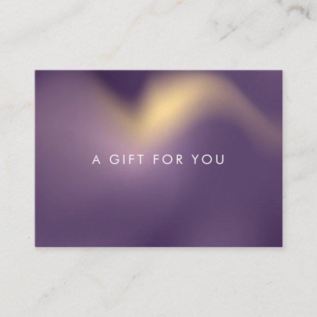 metallic ombre purple gift certificate (Front)