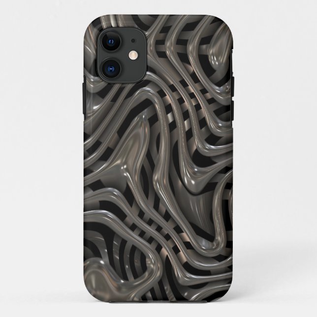 Metallic Ooze - Cool Liquid Metal Look Pattern Case-Mate iPhone Case (Back)