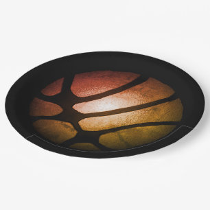 Metallic Orange Basketball Ball Birthday Paper Pla Paper Plate