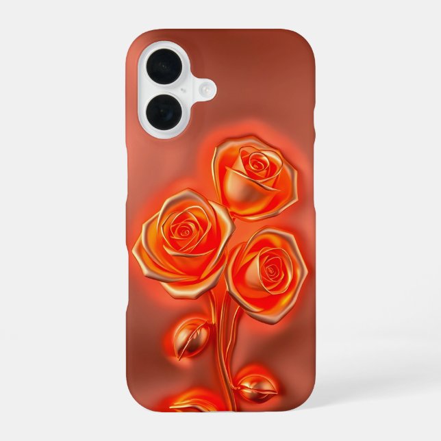 Metallic Orange Roses iPhone Case (Back)