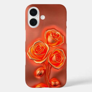 Metallic Orange Roses iPhone Case