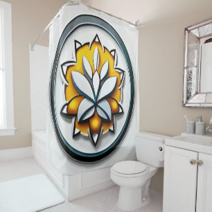 Metallic Orchid: A Pink and Yellow Extravaganza Shower Curtain