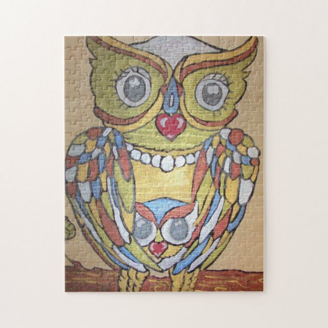 Metallic Owl Puzzle (Vertical)
