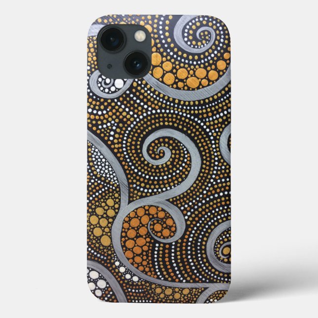 Metallic Painted  Boho Swirls and Dots Case-Mate iPhone Case (Back)