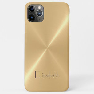 Metallic Pale Gold Stainless Steel Metal Look iPhone 11 Pro Max Case