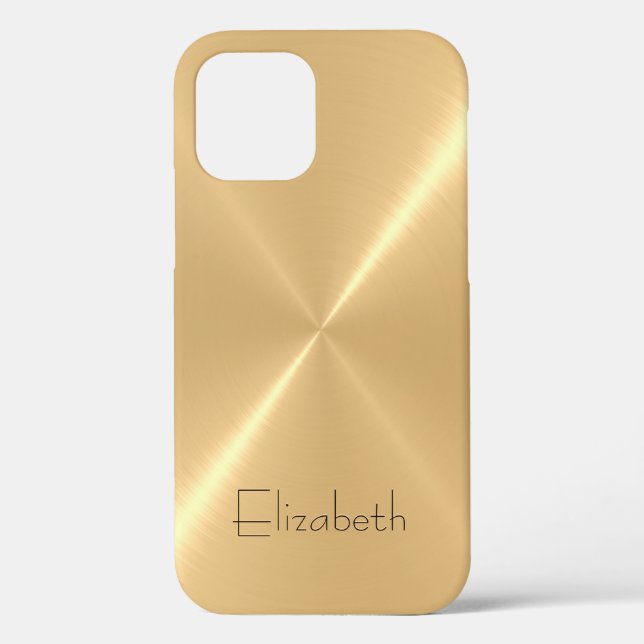 Metallic Pale Gold Stainless Steel Metal Look Case-Mate iPhone Case (Back)