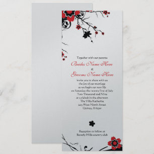 Metallic Paper Cherry Blossom Wedding Invite