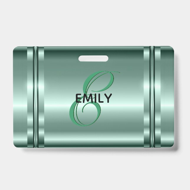 Metallic Pastel Green Design ID Badge (Front)