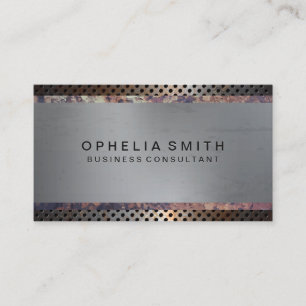 Metallic perforated Rusted Metal Business Card