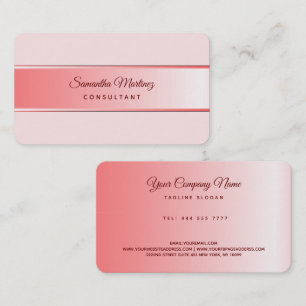 Metallic Pink And White Background Business Card