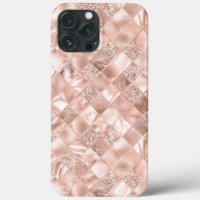 Metallic Pink Blush Chic Elegant Glitter
