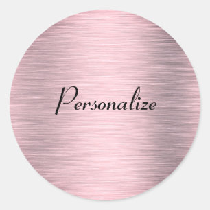 Metallic Pink Gold Classic Round Sticker 