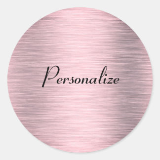 Metallic Pink Gold Classic Round Sticker 