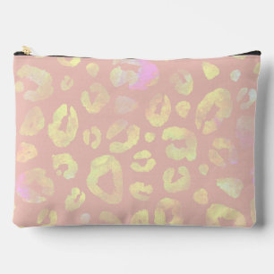 Metallic Pink Leopard Pattern Accessory Pouch