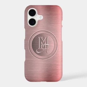 Metallic Pink Steel Engraved Monogram