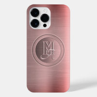 Metallic Pink Steel Engraved Monogram