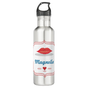 Metallic Pink with Red Lips Personalised 710 Ml Water Bottle