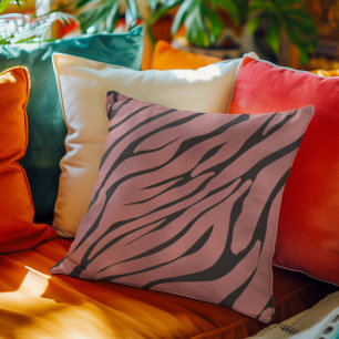 Metallic pink Zebra Pattern Cushion