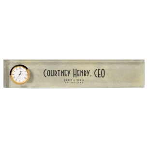 Metallic Plaster Interior Designer Nameplate