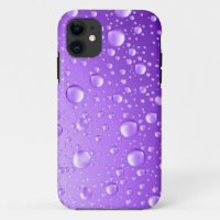 Metallic Purple Abstract Rain Drops