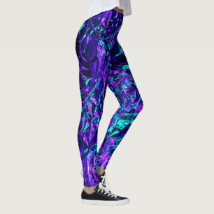 Metallic Purple and Teal Leggings