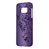 Metallic Purple Background Deep Purple Lace Case-Mate Samsung Galaxy Case (Back Left)