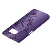 Metallic Purple Background Deep Purple Lace Case-Mate Samsung Galaxy Case (Bottom)