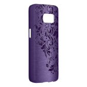 Metallic Purple Background Deep Purple Lace Case-Mate Samsung Galaxy Case (Back/Right)