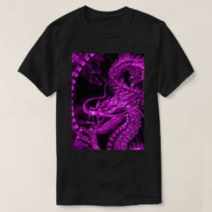 Metallic Purple Chinese Dragon Art Graphic Tee
