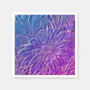 Metallic Purple Floral Napkin