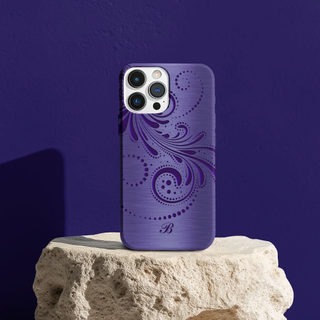 Metallic Purple Girly  Red Swirl Case-Mate iPhone Case (Creator Uploaded)