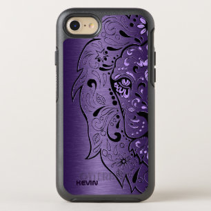 Metallic Purple & Lion Head Sugar Skull OtterBox Symmetry iPhone 8/7 Case