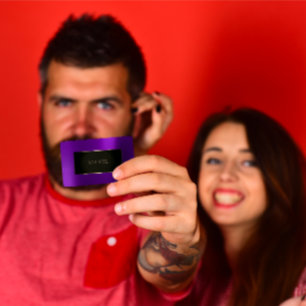 Metallic Purple Plum Black Champaign Frame Vip Business Card