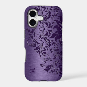 Metallic Purple Purple Floral Lace