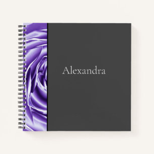 Metallic Purple Rose Spiral Notebook
