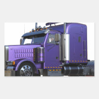Metallic Purple Semi Tractor Trailer Truck