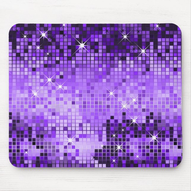 Metallic Purple Sequins Look Disco Mirrors Bling Mouse Mat (Front)