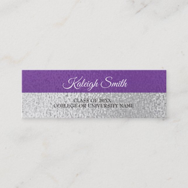 Metallic Purple Silver Graduation Insert (Front)