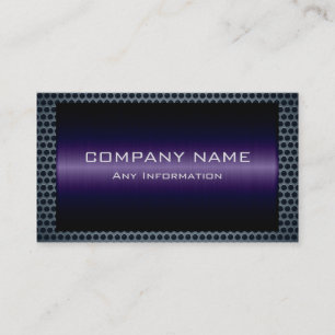 Metallic Purple Stainless Grey Steel Hole Look #2 Business Card
