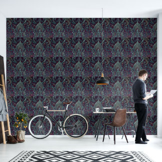 Metallic Purple Teal Gold Wallpaper