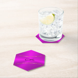 Metallic purple with gold accent paper coaster