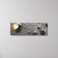 Metallic Raindrops Wrapped Canvas Print