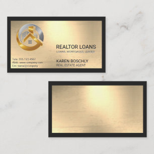 Metallic Real Estate Property Logo Business Card