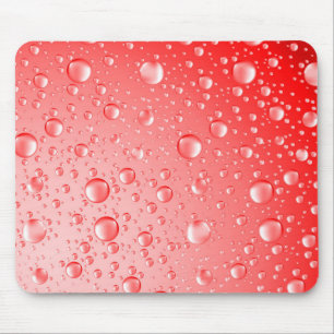 Metallic Red Abstract Rain Drops Mouse Mat